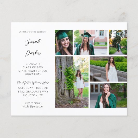 Prospectus 11,4 Cm X 14,2 Cm Budget Graduation Party Moderne 6 Photo (Devant)