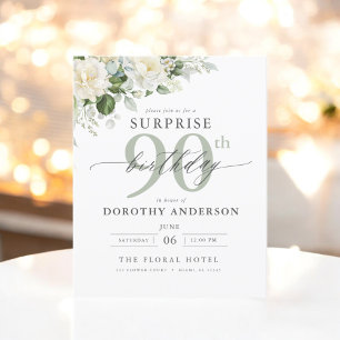 Prospectus 11,4 Cm X 14,2 Cm Budget Green Floral Surprise Invitation Anniversai