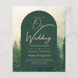 Prospectus 11,4 Cm X 14,2 Cm BUDGET Green Forest Pine Trees Mariage