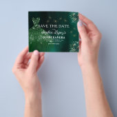 Prospectus 11,4 Cm X 14,2 Cm Budget Green Gold Quinceanera Enregistrer la date (main)