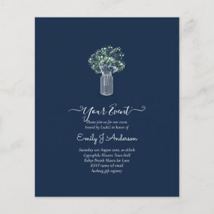 Prospectus 11,4 Cm X 14,2 Cm BUDGET Gypsophila Mason Jar MARIAGE minimaliste mo