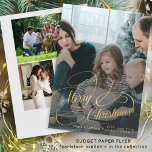 Prospectus 11,4 Cm X 14,2 Cm Budget Joyeux Noël 5 photo collage salutations<br><div class="desc">Élégant faux script or superposer 5 photos personnalisées, nom de famille et texte personnalisé BUDGET de Noël abordable PAPER FLYER. VEUILLEZ LIRE CECI AVANT D'ACHETER ! Il s'agit d'une carte économique abordable imprimée sur un FLYER. Veuillez noter que BUDGET PAPER EST MINCE - Vous pouvez mettre à niveau pour que...</div>