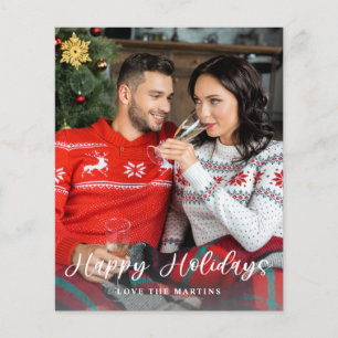 Prospectus 11,4 Cm X 14,2 Cm Budget Joyeux Noël Amusant Script Photo Vertical