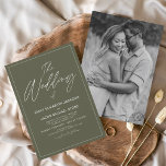 Prospectus 11,4 Cm X 14,2 Cm Budget Le Mariage de Sage Green Photo Elegant<br><div class="desc">Budget Le Mariage de Sage Green et Black and White Mariage Spring ou Summer Mariage Photo ou Picture Invitations - comprend une belle et élégante typographie de script avec une couleur moderne simple et classique pour la célébration spéciale de mariage.</div>