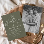 Prospectus 11,4 Cm X 14,2 Cm Budget Le Mariage de Sage Green Photo Elegant<br><div class="desc">Budget Le Mariage de Sage Green et Black and White Mariage Spring ou Summer Mariage Photo ou Picture Invitations - comprend une belle et élégante typographie de script avec une couleur moderne simple et classique pour la célébration spéciale de mariage.</div>