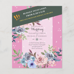Prospectus 11,4 Cm X 14,2 Cm BUDGET LE PLUS BAS Faire-part de mariage de fleurs