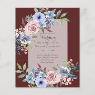 Prospectus 11,4 Cm X 14,2 Cm BUDGET LE PLUS BAS Faire-part de mariage de fleurs