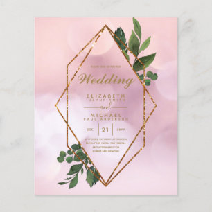 Prospectus 11,4 Cm X 14,2 Cm BUDGET LE PLUS BAS Invitations Mariages Cadre verd