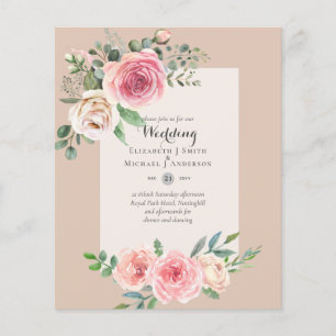 Prospectus 11,4 Cm X 14,2 Cm BUDGET LE PLUS BAS Roses Roses Roses Rose Mariage