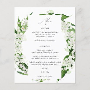 Prospectus 11,4 Cm X 14,2 Cm Budget Lily of the Valley Floral Menu
