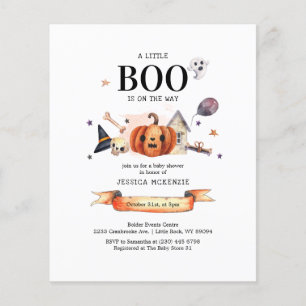 Prospectus 11,4 Cm X 14,2 Cm Budget Little Boo Halloween Baby shower Invitation