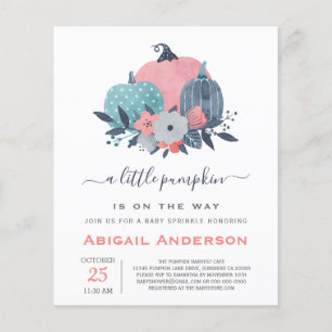 Prospectus 11,4 Cm X 14,2 Cm Budget Little Pumkin Baby Sprinkle Invite