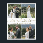 Prospectus 11,4 Cm X 14,2 Cm Budget Love et Merci Collage Mariage Merci F<br><div class="desc">Elégant, minimaliste or et blanc écrit à la main 4 photo collage mariage personnalisé merci personnalisé abordable carte THIN. ***VEUILLEZ NOTER, DÉPOSEZ POUR PLUS D'INFORMATIONS!*** modèle mariage élégant avec quatre (4) photos sur le devant et une (1) photo sur le côté arrière. Avec le texte "Amour et merci" dans une...</div>