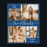 Prospectus 11,4 Cm X 14,2 Cm Budget Love et Merci Collage Mariage Merci F<br><div class="desc">Elégant, moderne, minimaliste marine et blanc écrit à la main 4 photo collage mariage personnalisé merci personnalisé abordable carte THIN. ***VEUILLEZ NOTER, DÉPOSEZ POUR PLUS D'INFORMATIONS!*** modèle mariage élégant avec quatre (4) photos sur le devant et une (1) photo sur le côté arrière. Avec le texte "Amour et merci" dans...</div>