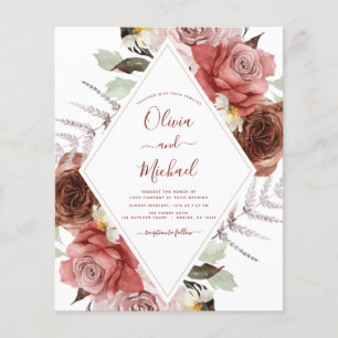 Prospectus 11,4 Cm X 14,2 Cm Budget Mariage de automne Automne Floral Eucalyptu
