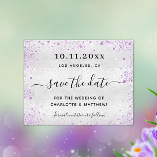 Prospectus 11,4 Cm X 14,2 Cm Budget mariage de parties scintillant violet argen