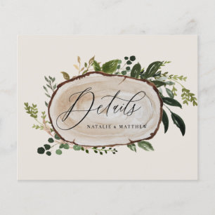 Prospectus 11,4 Cm X 14,2 Cm budget mariage en tranches de bois rustique détail