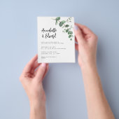 Prospectus 11,4 Cm X 14,2 Cm budget Mariage eucalyptus détails et invitation (main)