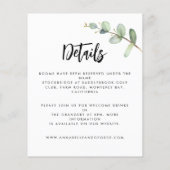Prospectus 11,4 Cm X 14,2 Cm budget Mariage eucalyptus détails et invitation (Dos)