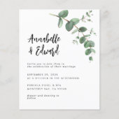 Prospectus 11,4 Cm X 14,2 Cm budget Mariage eucalyptus détails et invitation (Devant)
