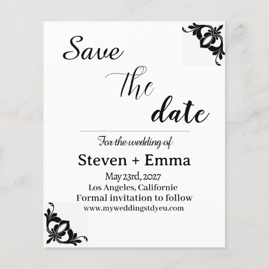 Prospectus 11,4 Cm X 14,2 Cm Budget mariage moderne Enregistrer les invitations (Devant)