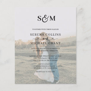 Prospectus 11,4 Cm X 14,2 Cm Budget Mariage Monogramme Script Cœur 2 Photo