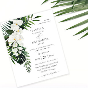 Prospectus 11,4 Cm X 14,2 Cm Budget Mariage Tropical Fleur Blanche et Palmier 2