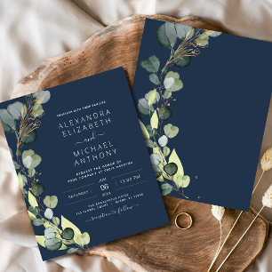 Prospectus 11,4 Cm X 14,2 Cm Budget Marine Blue Green Mariage Eucalyptus
