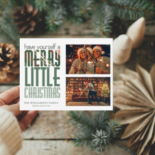 Prospectus 11,4 Cm X 14,2 Cm Budget Merry Little Christmas 2 Photo Carte de vac