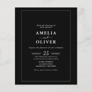 Prospectus 11,4 Cm X 14,2 Cm Budget Minimalist Wedding Invitation Flyer