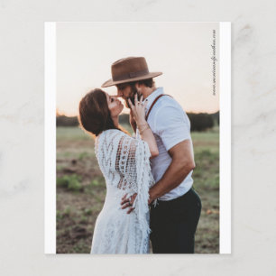 Prospectus 11,4 Cm X 14,2 Cm Budget minimaliste photo noir et blanc Mariage Fly