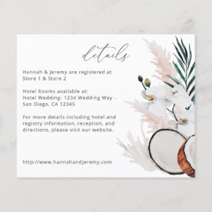 Prospectus 11,4 Cm X 14,2 Cm Budget MOD Coconut Coral & White Floral Détails