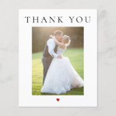 Prospectus 11,4 Cm X 14,2 Cm Budget modern simple photo wedding thank you (Devant)