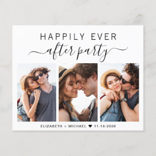 Prospectus 11,4 Cm X 14,2 Cm Budget Moderne 3 Photo Mariage Réception Invitatio