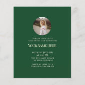 Prospectus 11,4 Cm X 14,2 Cm Budget Moderne Élégant Graduation Photo Invitation (Dos)