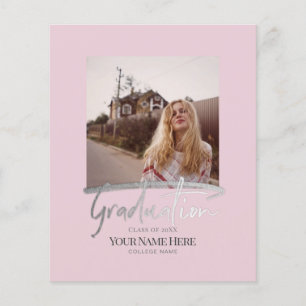 Prospectus 11,4 Cm X 14,2 Cm Budget Moderne Élégant Graduation Photo Invitation