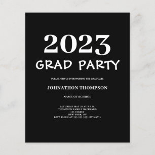 Prospectus 11,4 Cm X 14,2 Cm Budget Moderne Graduation Party Invitation Flyer