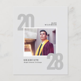 Prospectus 11,4 Cm X 14,2 Cm BUDGET Moderne Minimaliste 5 Photo Grad Faire-part