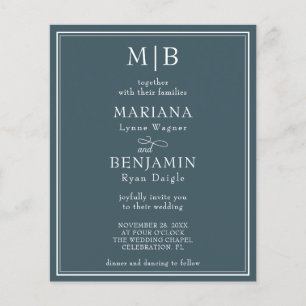 Prospectus 11,4 Cm X 14,2 Cm Budget Moderne Minimaliste Faire-part de mariage B