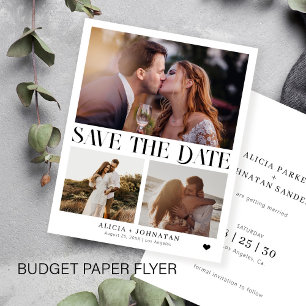Prospectus 11,4 Cm X 14,2 Cm Budget moderne photo simple mariage carte de faire