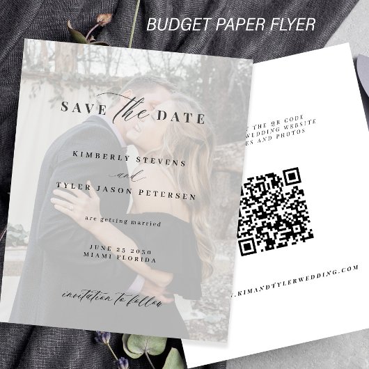 Prospectus 11,4 Cm X 14,2 Cm Budget moderne QR CODE photo mariage enregistrer l