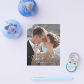 Prospectus 11,4 Cm X 14,2 Cm Budget Moderne Script Photo Mariage Merci (Simple)