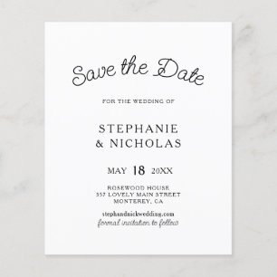 Prospectus 11,4 Cm X 14,2 Cm Budget Moderne Typographie Photo Enregistrer La Da