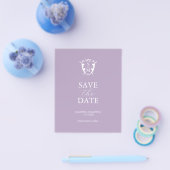 Prospectus 11,4 Cm X 14,2 Cm Budget Monogramme Lilac Enregistrer La Date (Simple)