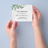Prospectus 11,4 Cm X 14,2 Cm Budget Moving Faire-part Printemps vert (main)