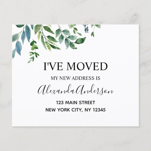 Prospectus 11,4 Cm X 14,2 Cm Budget Moving Faire-part Printemps vert (Devant)