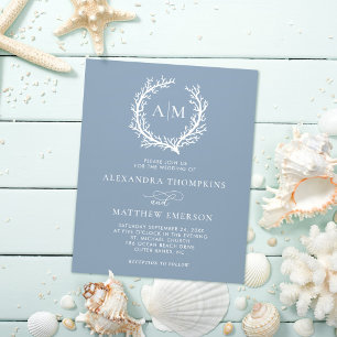 Prospectus 11,4 Cm X 14,2 Cm Budget Nautical Coral Reef Dusty Blue Mariage