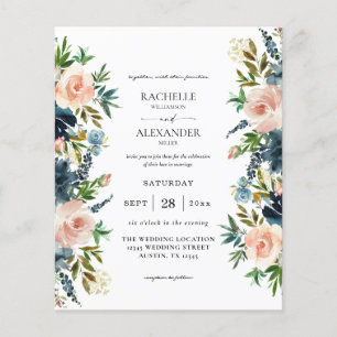 Prospectus 11,4 Cm X 14,2 Cm Budget Navy Bleu Poussiéreux et Blush Rose 1 Maria