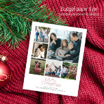 Prospectus 11,4 Cm X 14,2 Cm Budget Noël 6 photo collage Carte de vacances<br><div class="desc">Simple minimaliste typographie rouge 6 photos personnalisées, nom de famille et texte personnalisé élégant BUDGET de Noël abordable PAPER FLYER. VEUILLEZ LIRE CECI AVANT D'ACHETER ! Il s'agit d'une carte économique abordable imprimée sur un FLYER. Veuillez noter que BUDGET PAPER EST MINCE - Vous pouvez mettre à niveau pour que...</div>