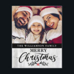 Prospectus 11,4 Cm X 14,2 Cm Budget Noël Bois Famille Photo Noël<br><div class="desc">Budget Christmas Wood Family Photo Christmas Card - Quelle belle façon d'envoyer vos voeux de vacances cette saison. Votre photo préférée est présentée sur cette carte de Noël très spéciale et la carte budget est personnalisée avec votre nom de famille et Joyeux Noël dans une jolie typographie de script moderne...</div>